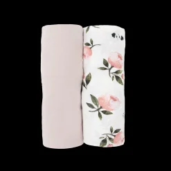 Stretch Knit Swaddle Blanket 2 Pack - Watercolor Rose
