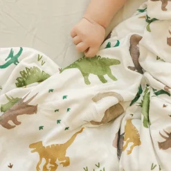 Stretch Knit Swaddle Blanket - Dino Pals