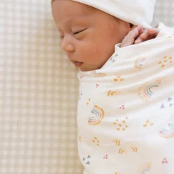 Stretch Knit Swaddle Blanket - Rainbows