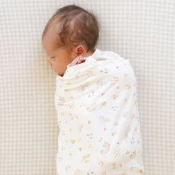 Stretch Knit Swaddle Blanket 2 Pack - Rainbows