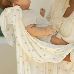 Stretch Knit Swaddle Blanket 2 Pack - Grey Cross