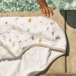 Toddler Hooded Towel - Animal Crowd
