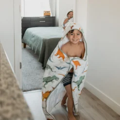 Toddler Hooded Towel - Dino Names