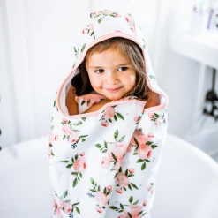 Toddler Hooded Towel - Watercolor Roses