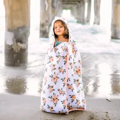 Toddler Hooded Towel - Watercolor Roses