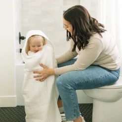 Toddler Hooded Towel - White